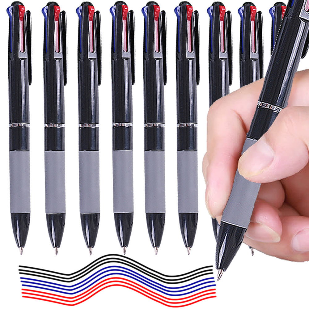 

3 in 1 Red/Black/Blue Ink Color 0.7mm Student Ballpoint Pens Ball Point Writing Stationery Fine School Supplies Pencils Office