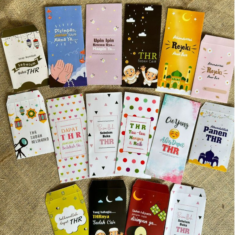 

maju_toys 100lembar Amplop lebaran jumbo 7cmx17cm isi 100lembar