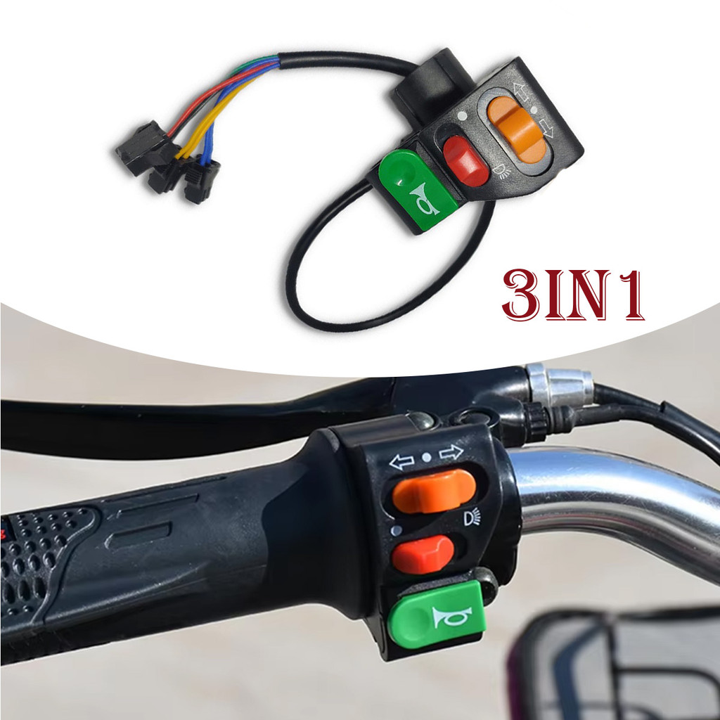 3 In 1 Lamp Sein Klakson Saklar Lampu Sepeda Listrik Saklar Sein Sepeda Listrik Tombol lampu klakson