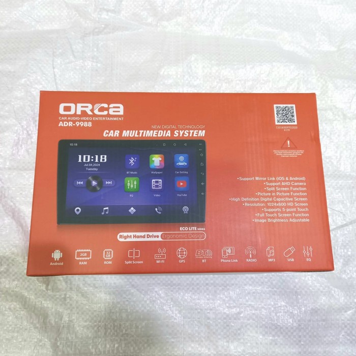 Headunit Android Orca Eco LIte ADR 9988 9 Inch Ram 2/32