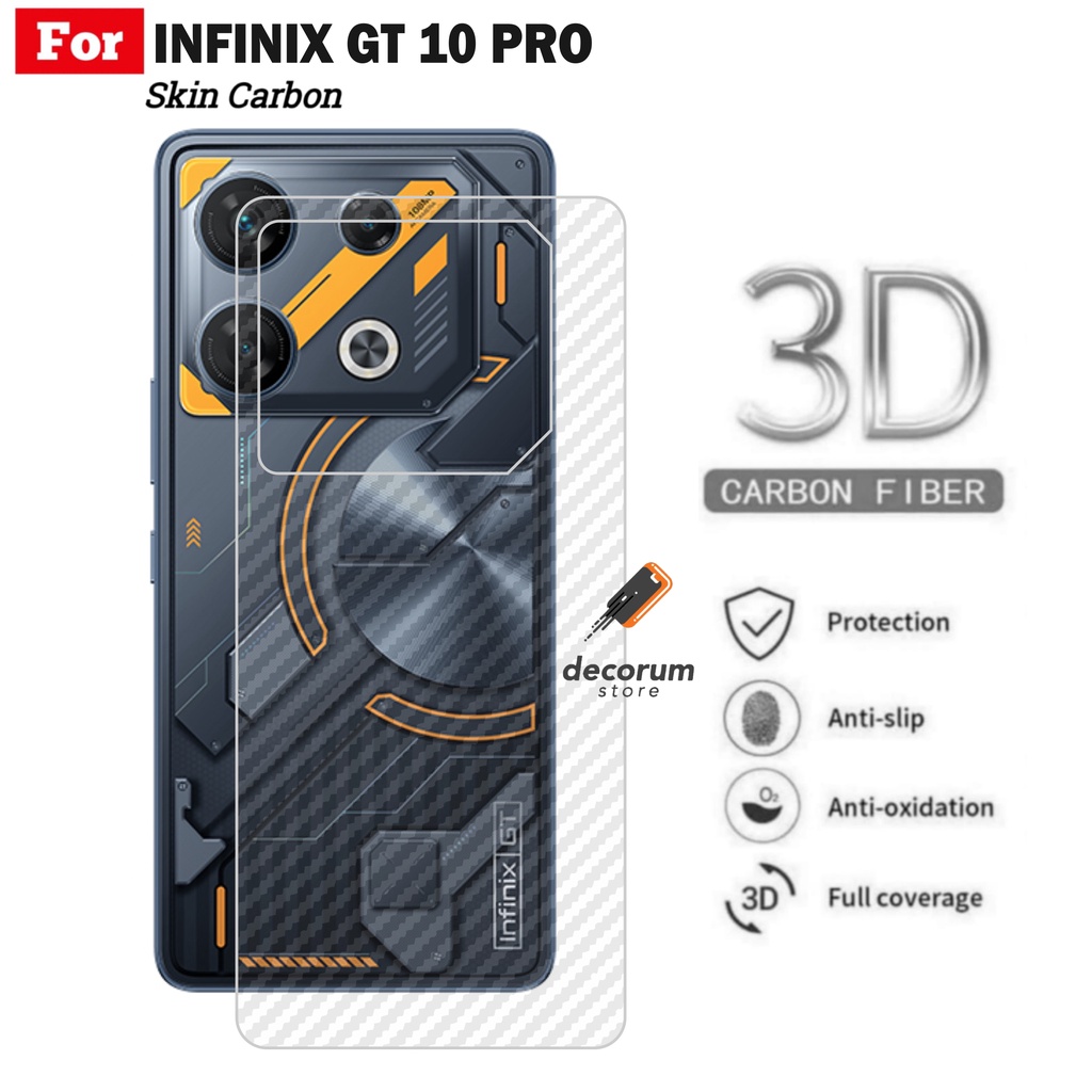Skin Carbon INFINIX GT 10 PRO Garskin Anti Jamur Belakang Handphone