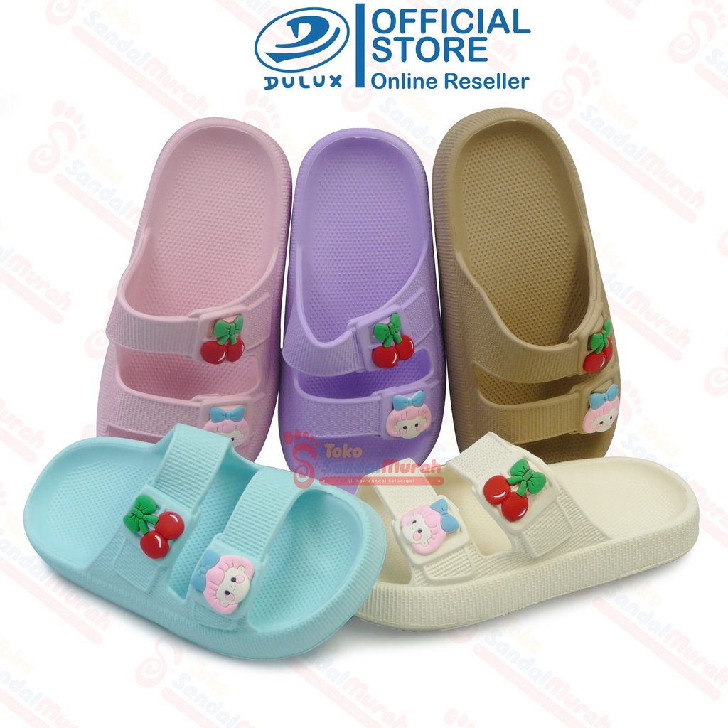 Toko Sendal Murah - Sandal Anak Tempelan Boneka Cherry / Sandal Slop Uk 30 - 35 / Sandal Model Kekin
