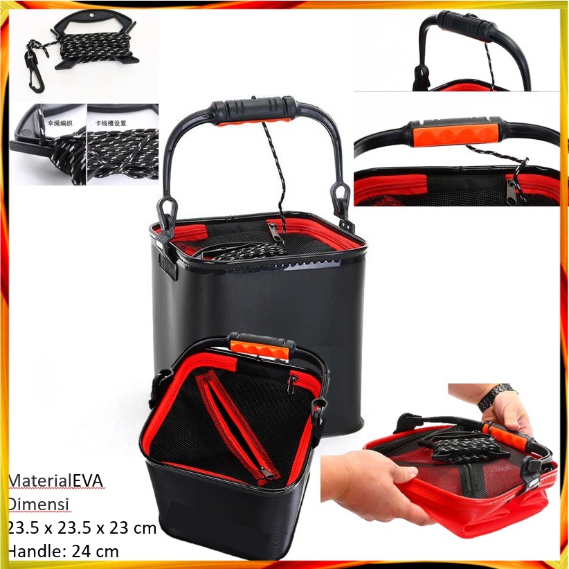 Touchstore1 KOTAK UMPAN HIDUP BOX UMPAN PANCING LIPAT KOTAK UMPAN MANCING FOLDING BAG WADAH UMPAN PA