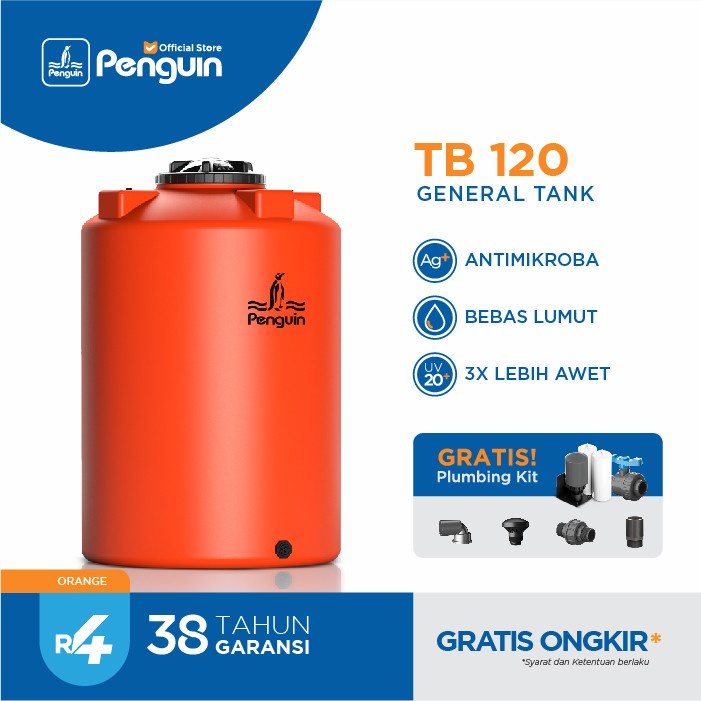 TOREN TANGKI AIR - PENGUIN - TB120 - 1200 LITER -  ORANGE