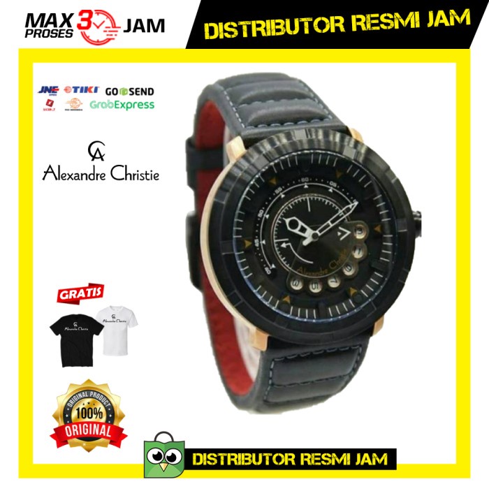 JAM PRIA ALEXANDRE CHRISTIE AC 3033 3033MA AUTOMATIC BLACK ROSEGOLD