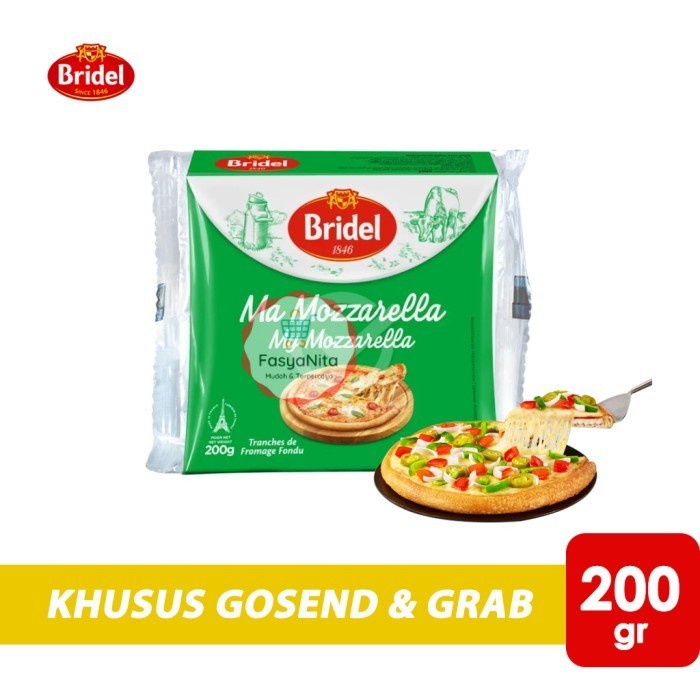 

Bridel Mozzarella Cheese Slice 200gr (isi 12 slice) - FasyAnita Mart Denpasar