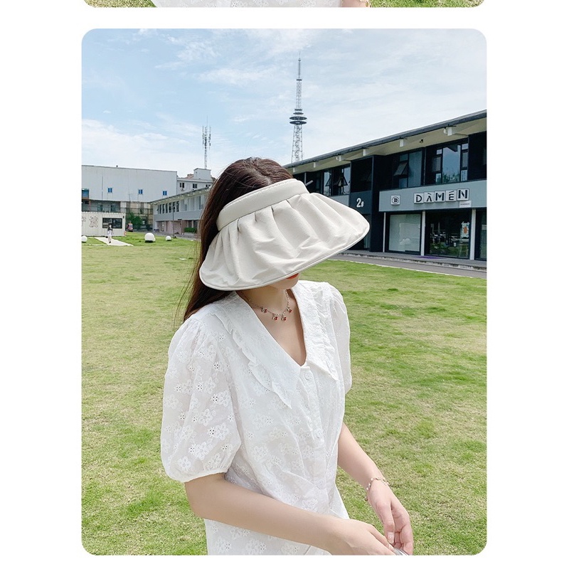 Pomponi Topi Bando Visor Topi Pantai Anti UV Kece Kekinian Import TP67