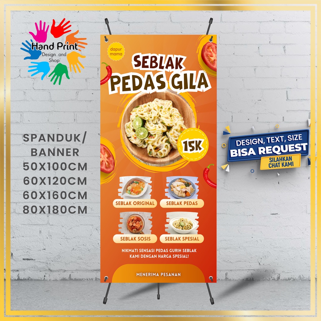 SPANDUK / BANNER Seblak Ceker Seblak Basah Makanan Bisa Custom