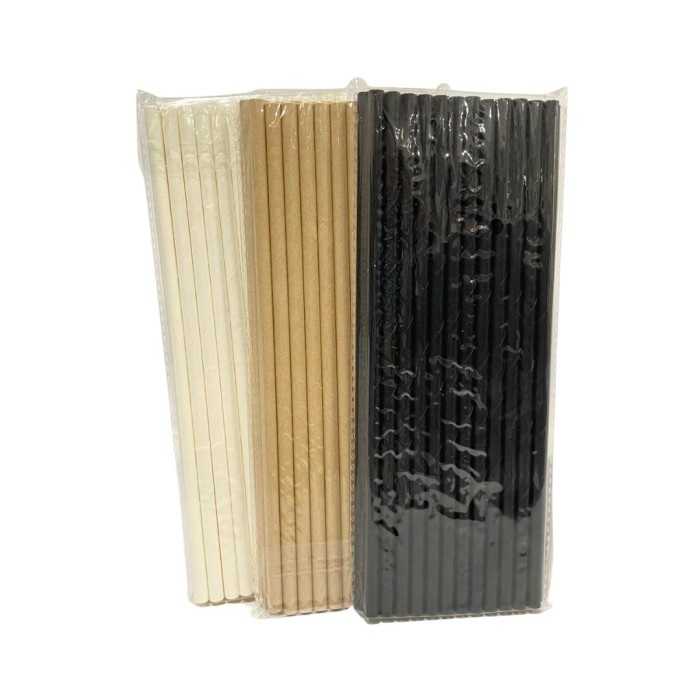 Sedotan Kertas Polos Ukuran 6mm Paper Straw