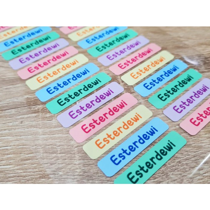 

kurniacollection09_id Promo Terbaru Sticker Label Nama Anak Custom Waterproof - small 30 pcs, CS 01