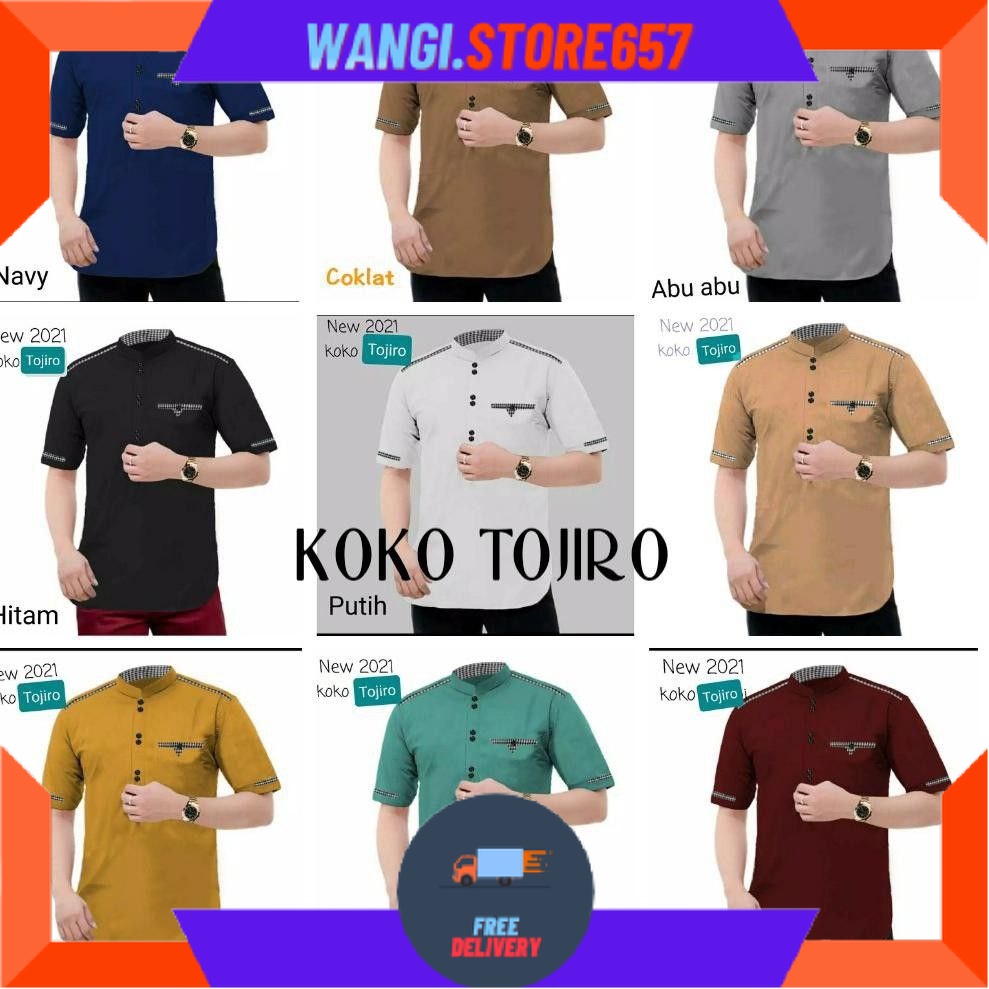 BAJU MUSLIM PRIA LAKI" BAPAK" BIGSIZE MOTIF BARU POLOS WARNA / Koko Big Size Jumbo XXL Tojiro / Koko
