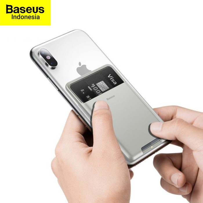 

[Promo]New BASEUS ORIGINAL Stick Card Dompet Kartu Tempel Belakang Handphone Card - Dark Grey