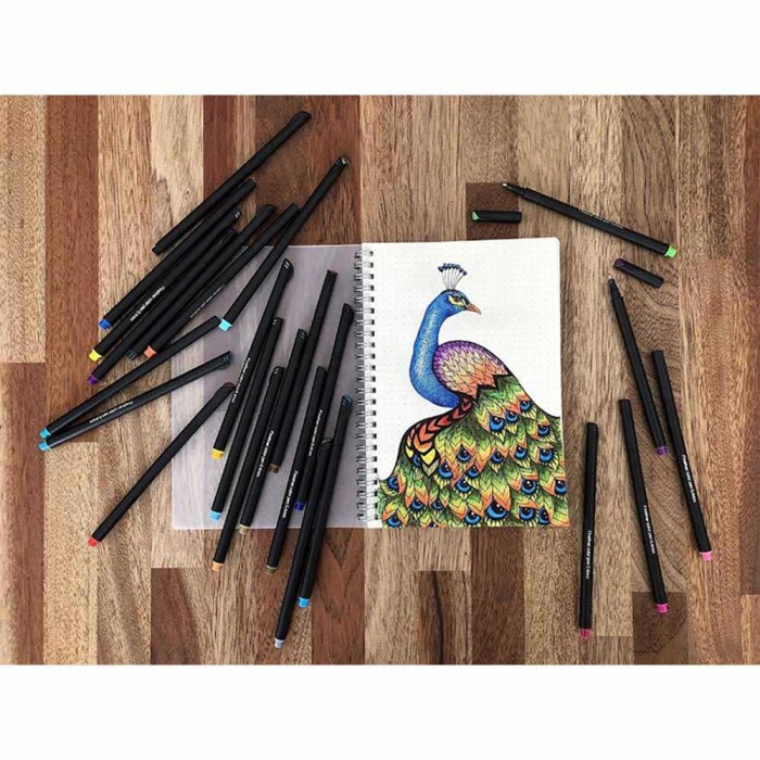 

Pena Warna Warni Set Drawing Pen Pulpen Fine Point Art Watercolor - 12 Warna