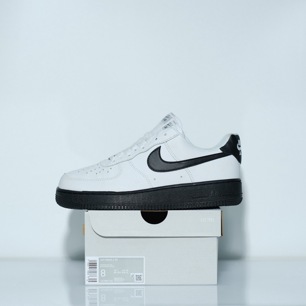 NIKE AIR FORCE 1 WHITE BLACK SOL BLACK ORIGINAL BNIB 100% LEGIT "Art Number CK7663-101" / SEPATU PRI