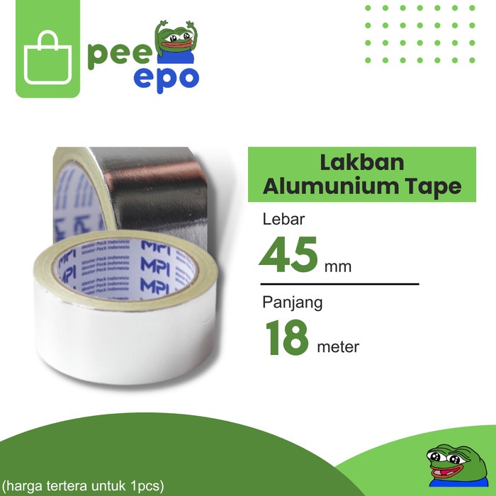 

Lakban Alumunium Tape 45 mm X 18 Meter Merk Master Pack Indonesia