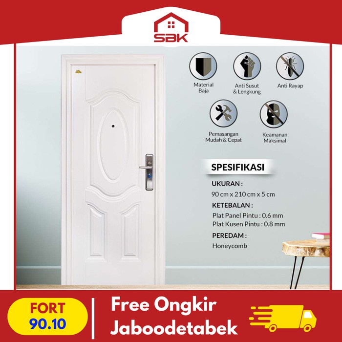 Pintu Kamar Pintu Utama Baja 90x210 Fortress 90.10