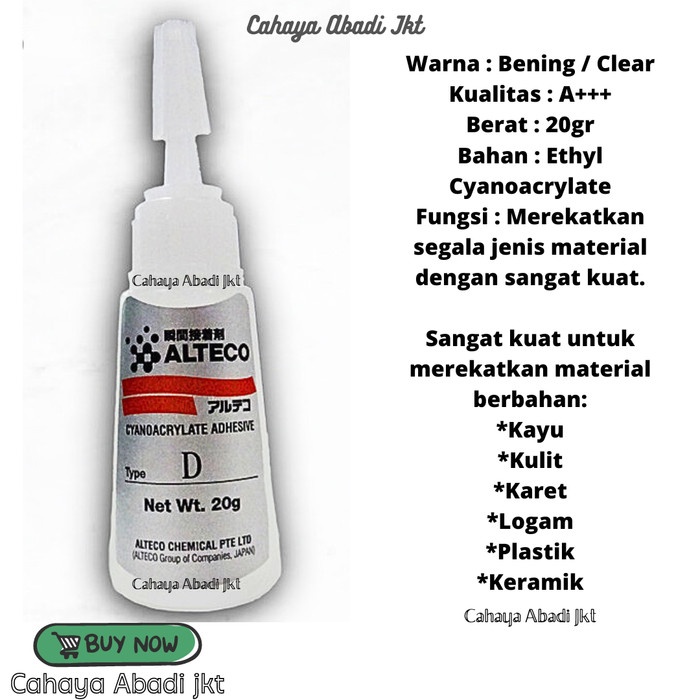 

LEM ALTECO SUPER GLUE BOTOL 20GRM