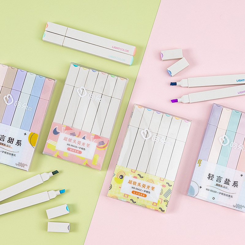 

Highlighter pastel 6 colors warna/Stabilo Ujung Tunggal / Set 6 Spidol Siswa Berwarna Set Spidol Mata Berwarna-warni Penandaan Kasar untuk Siswa/Hadiah Siswa Anak-Anak/stabilo isi 6 warna pastel