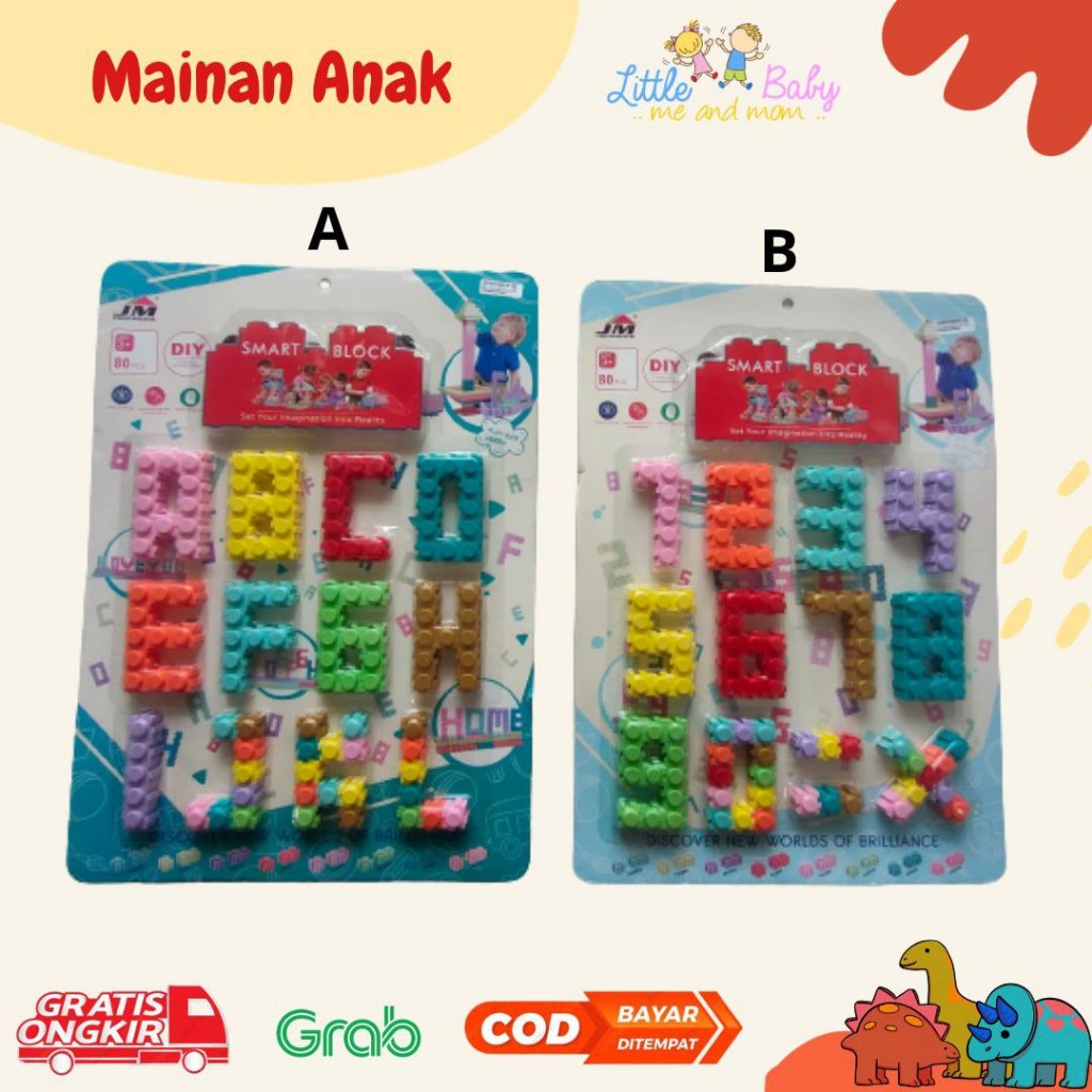 Mainan Edukasi Smart Block Puzzle Block Angka Huruf Balok Puzzle