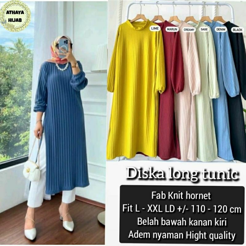 (LeccaStore) Diska Long Tunik (Athaya Hijab)