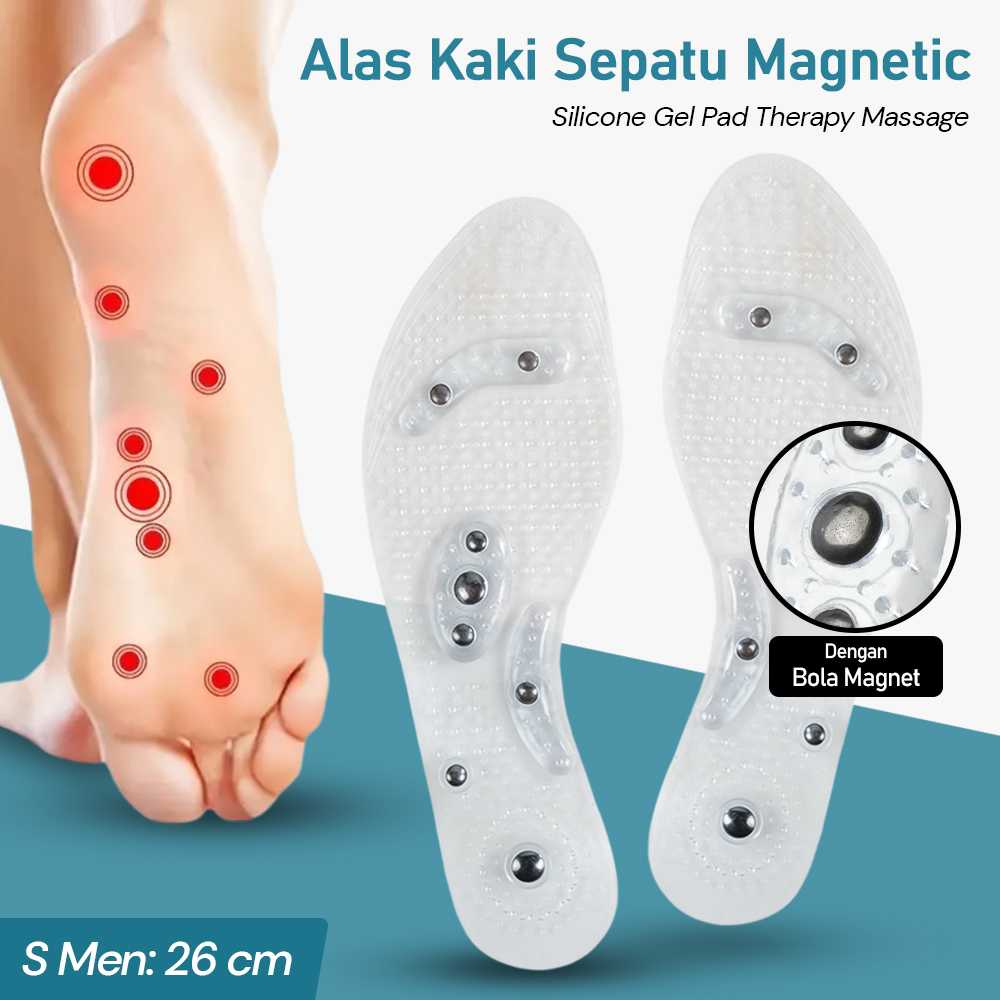 Insole Sepatu Alas Kaki Orthopedic Magnetic Silicone Gel Pad - Alas Kaki Kesehatan Terapi