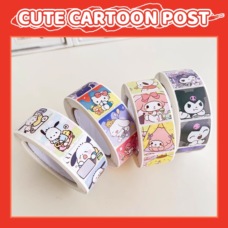 

kartun lucu Sanrio stiker bahan Melody Kuromi Yuji dekorasi DIY 500 lembar stiker anjing stiker bahan-LOY