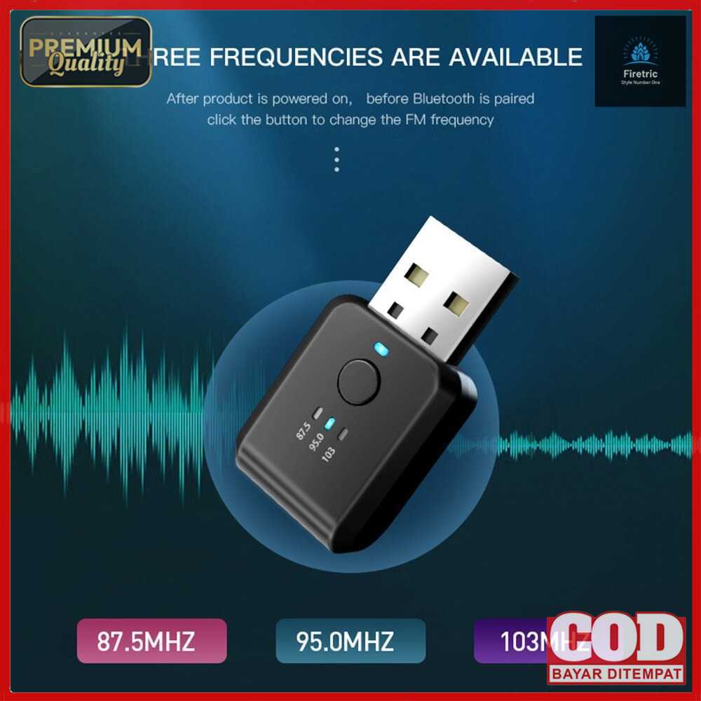 USB Dongle Car Bluetooth 5.1 FM Transmitter Adaptor / Transmitter Bluetooth Radio Tape Mobil