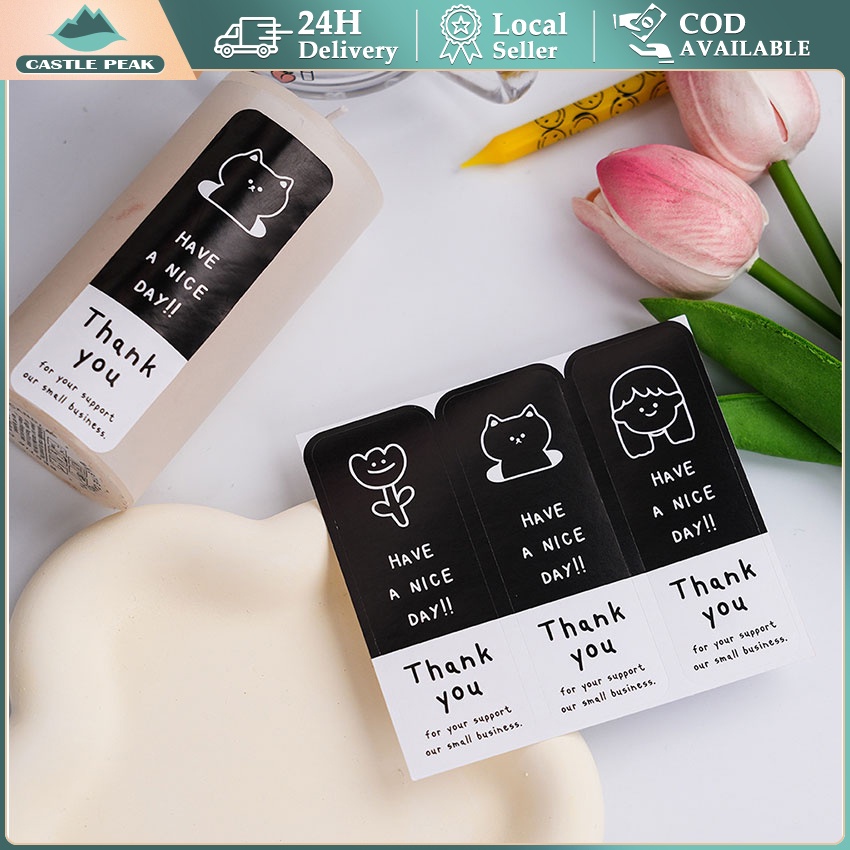 

Sticker Label Segel Thank You Home Made Black Isi 30 Pcs