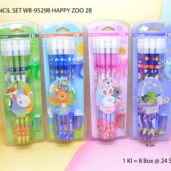 

pensil raut set 2b motif happy zoo isi 12