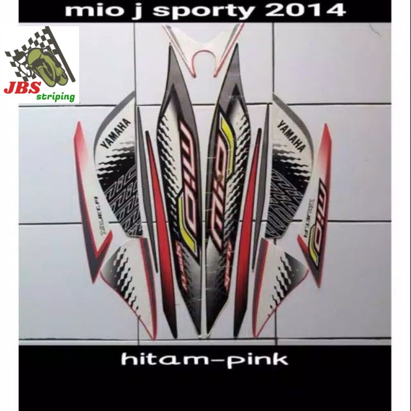 stiping mio j stiker  yamaha mio j sporty 2013 2014 hitam pink
