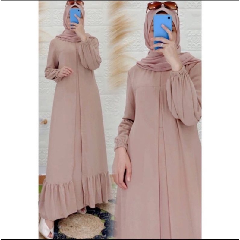 GAMIS OUTER POLOS TERBARU BAHAN CERUTY BABYDOLL ARMANI/ GAMIS SERAGAMAN/ GAMIS PESTA/NIKAHAN/ GAMIS 
