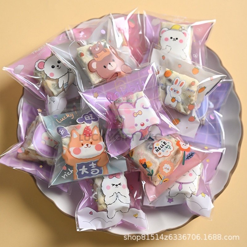 ( WYN OLSHOP ) PLASTIK PACKING COOKIES LUCU ALA JEPANG 10 x 10 cm KEMASAN KUE LUCU PLASTIK KUE