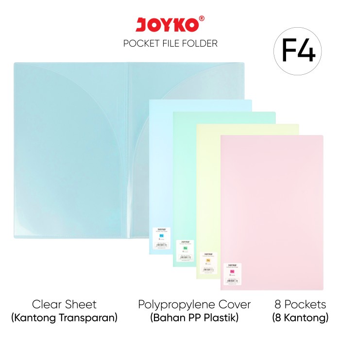 

Pocket File Folder Map File Saku Joyko PFF-9F4 Pastel Color