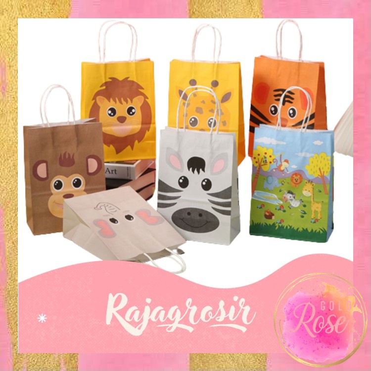 

ℛ - 6049 Paper Bag Ulang Tahun / Goodie Bag Ulang Tahun / Goodie Bag Tema Animal / Paper Bag Hadiah / Paper Bag Motif Animal