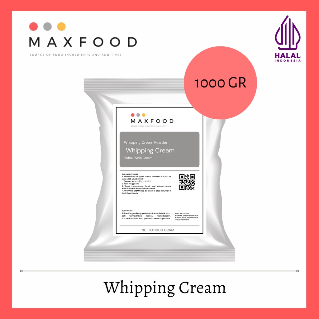

MAXFOOD - Whipping Cream / Bubuk Whip Cream 1 Kg