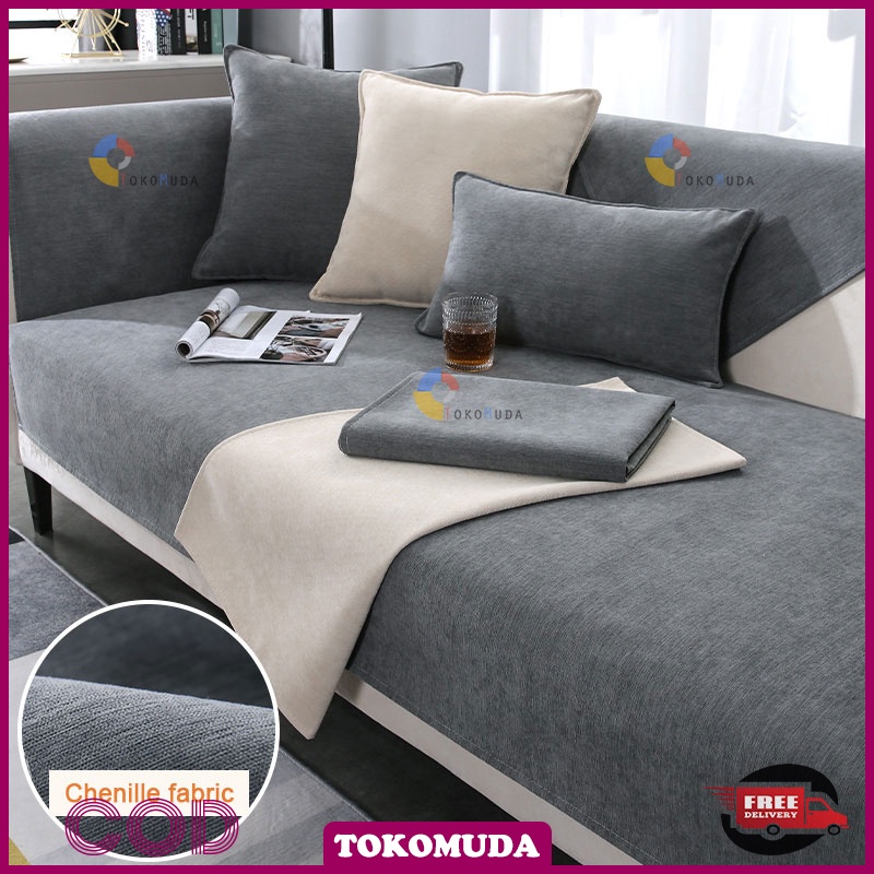 TOKOMUDA COD Sarung Sofa Ruang Tamu 1 2 3 4 L seater Sofa Sudut Minimalis Modern Multi-ukuran Polos