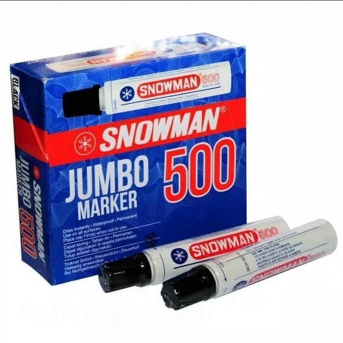 

Spidon Snowman Jumbo 500 Permanen J500 Big Marker Hitam Biru Merah