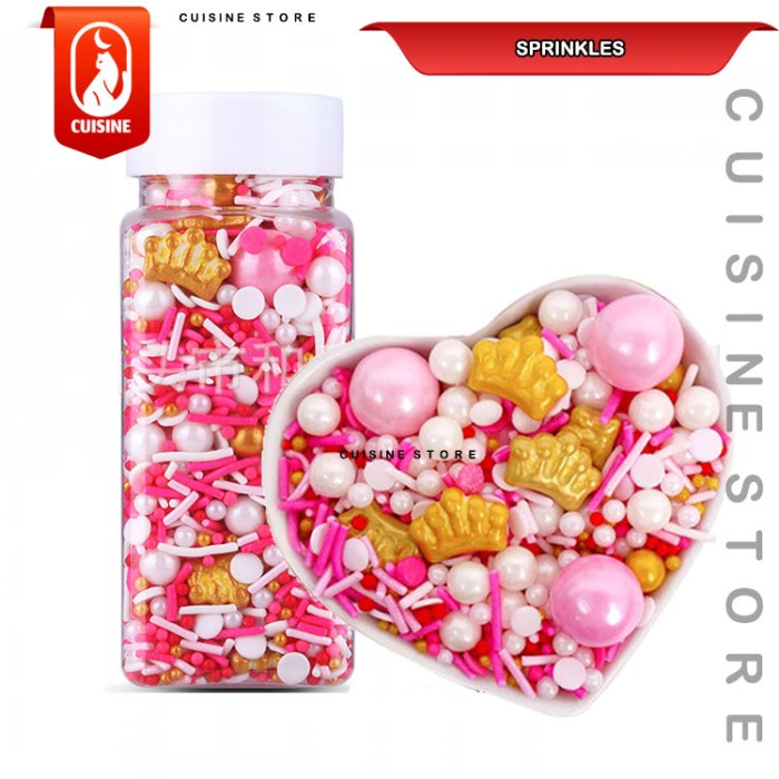 

NT-8 100 GR Edible SPRINKLE Colourful Trimit Gula dekorasi Hiasan Kue Cake - 17 Crown