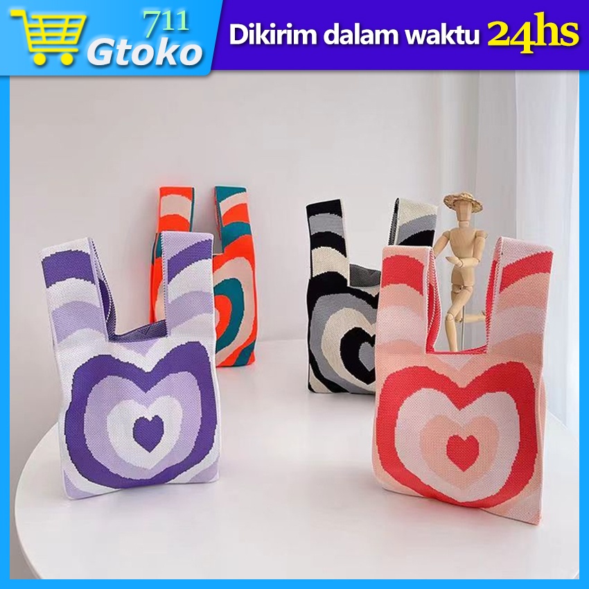 Tas Buffalow Bag Bangkok Knit Tote Bag Rajut Hand Bag Totebag Wanita Korea