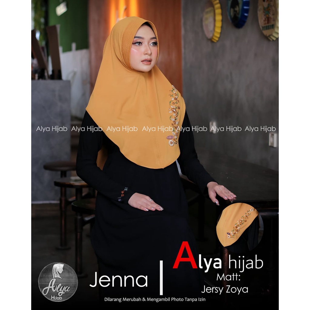Jenna Original Alya Hijab ▪ Jilbab Bergo Instan Pet Antem Jersey Zoya ~ 241