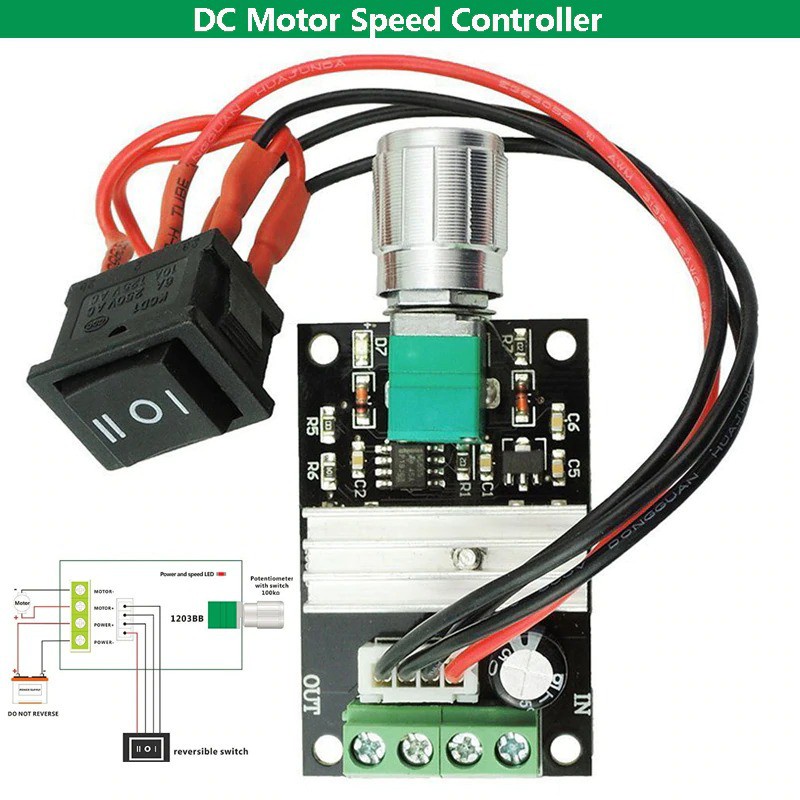 PWM Motor Speed Controller Adjustable Speed DC Motor Driver Forward Reverse Switch 3A