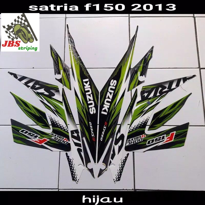 striping satria fu f stiker suzuki satria f fu facelift 150 thn 2013 abu hitam hijau