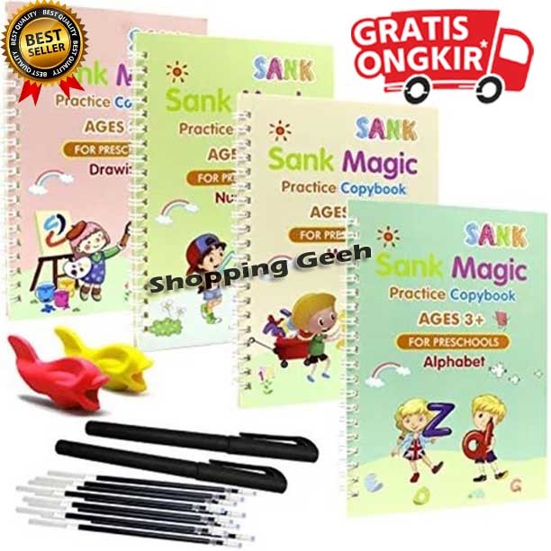 

Buku Ajaib Belajar Menulis Anak Sank Magic Book 3D 4Pcs Termurah