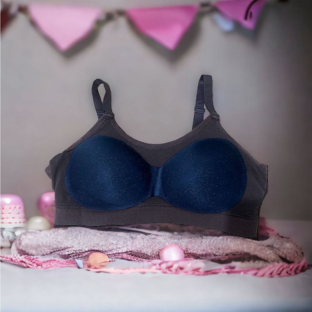 DSM Bra Wanita Tanpa Kawat 6951 Bh Model Seamless Dengan Tali Strap Bisa Di Sesuaikan Bergaya Sexy Bra Sport Nyaman Model Jepang Dengan Tulisan I LOVE YOU Pakaian Dalam Wanita