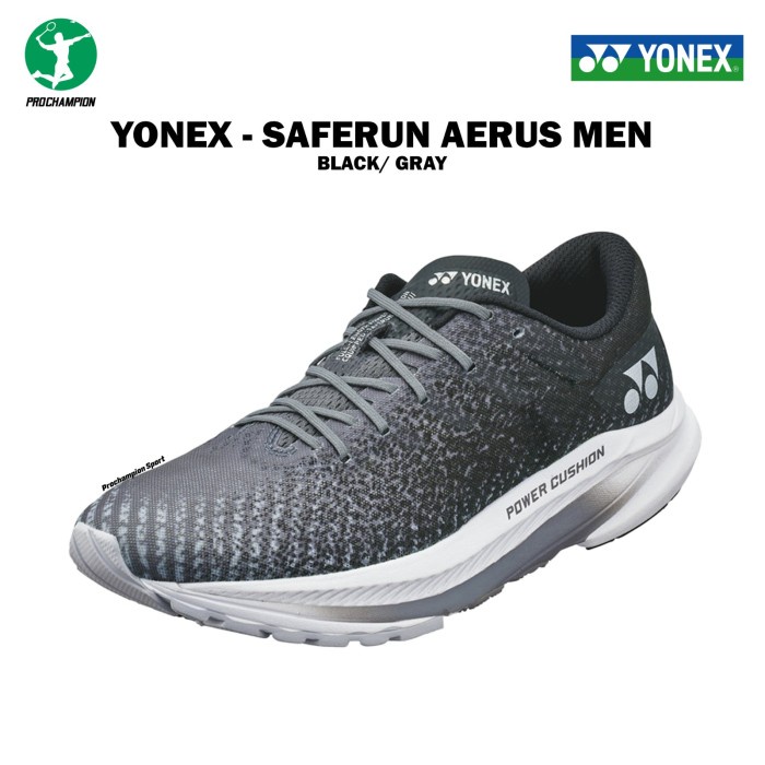 Sepatu Lari Running Shoes Yonex - Saferun Aerus Men Black Grey
