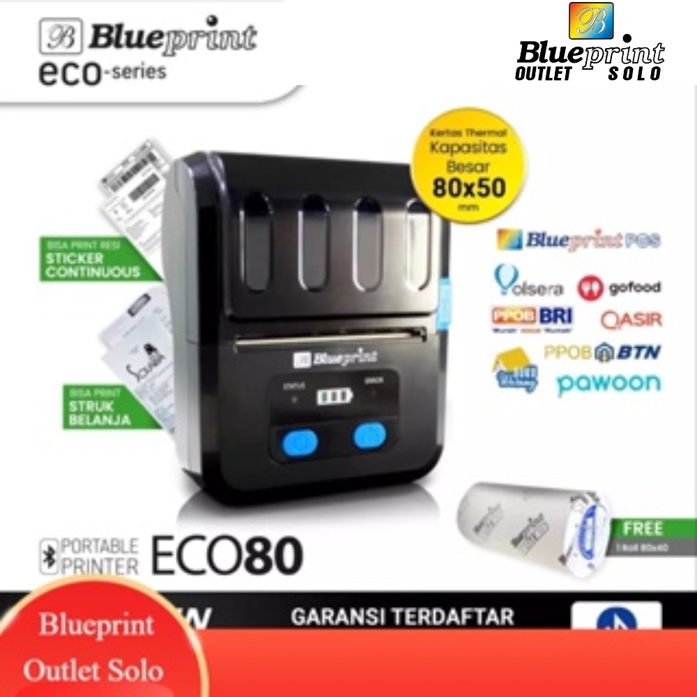 Printer Thermal Bluetooth + USB Blueprint ECO80 Print Portable Struk Nota Kasir Eco 80 mm Blueprint 