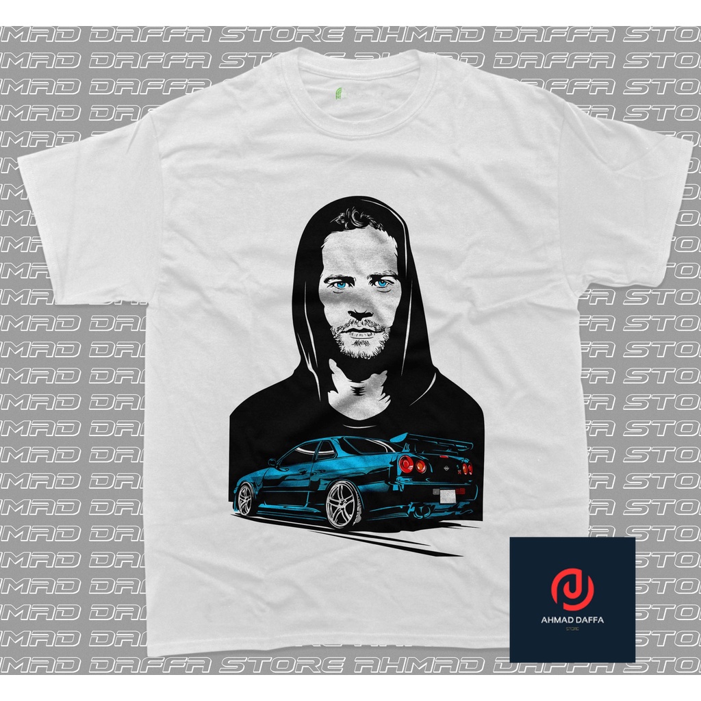 OTOMOTIF -  Paul Walker Fast And Furious T-Shirt - Baju - Kaos - Baju Kaos Mobil Mesin - Cotton Comb