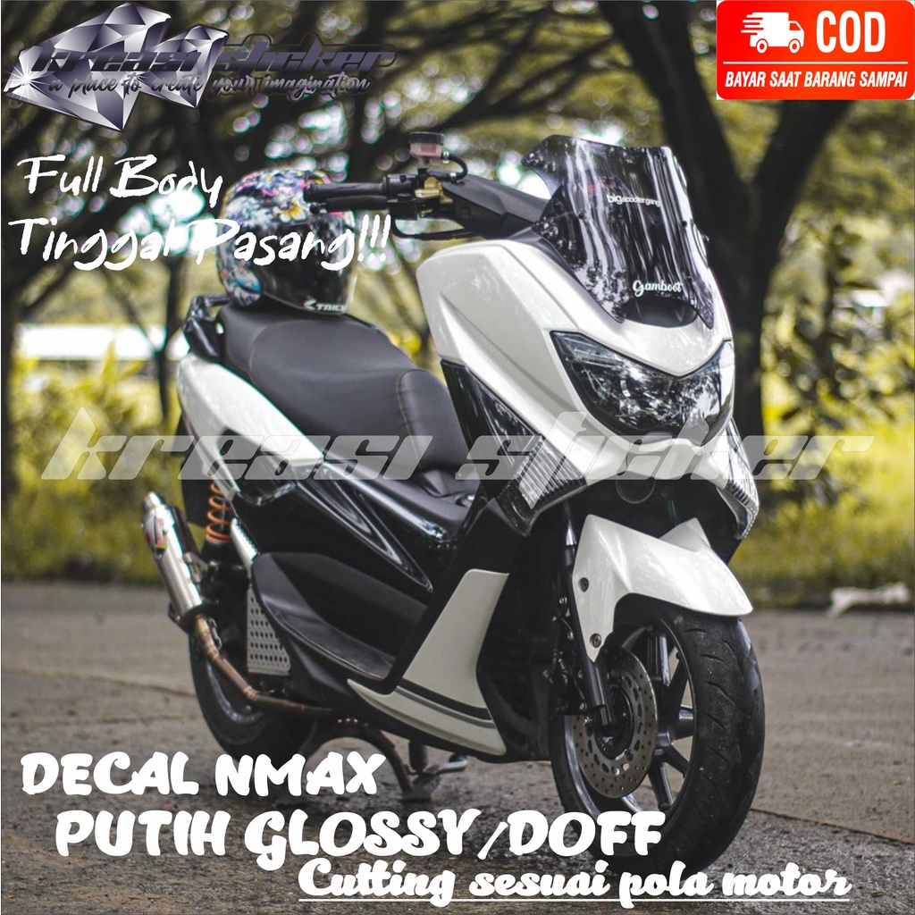 decal nmax old/new polos warna putih glossy dan doff full body cutting sesuai pola