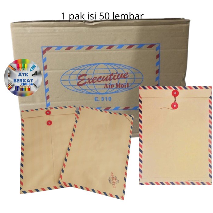 

[50 pcs] Amplop coklat Folio Tali airmail 310 Executive