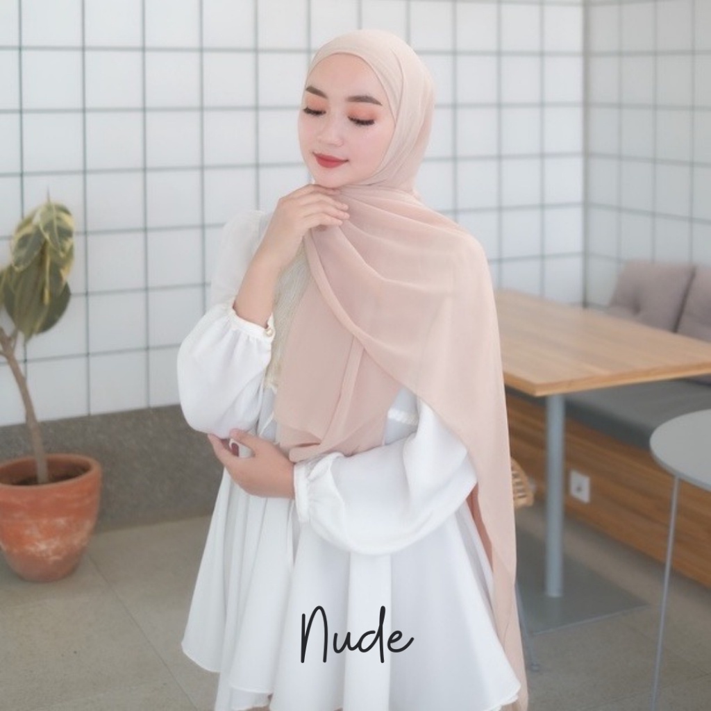 Pashmina Ceruty Babydoll 40 Warna | Hijab Jilbab Pasmina Panjang  180 x75 cm pashmina ceruty warna n